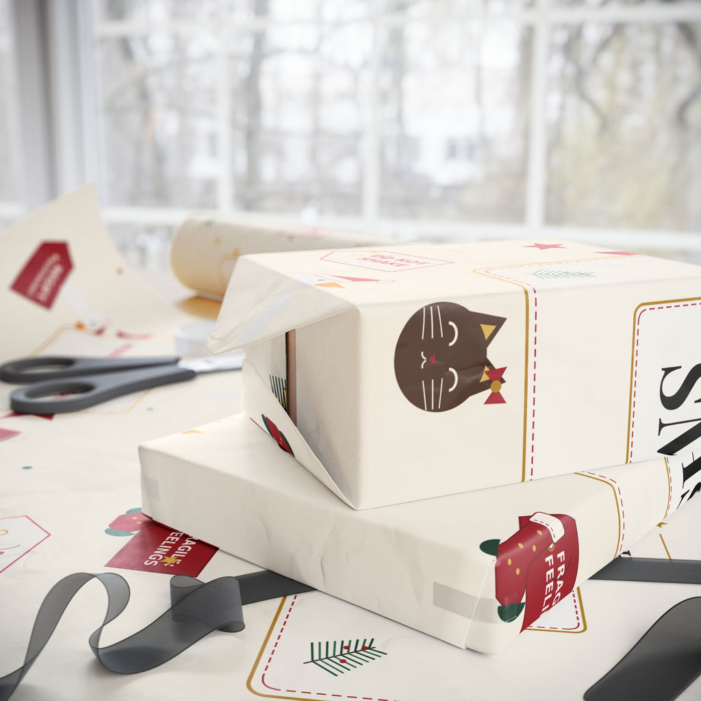 Personalized Christmas Wrapping Paper — Merry Christmas From The Family Name, Custom Holiday Gift Wrap 2026