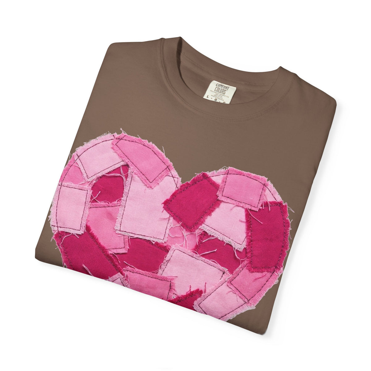 Patchwork Heart Shirt, Frayed Pink Quilt Heart Tee, Shabby Chic Valentine Shirt, Cozy Gift