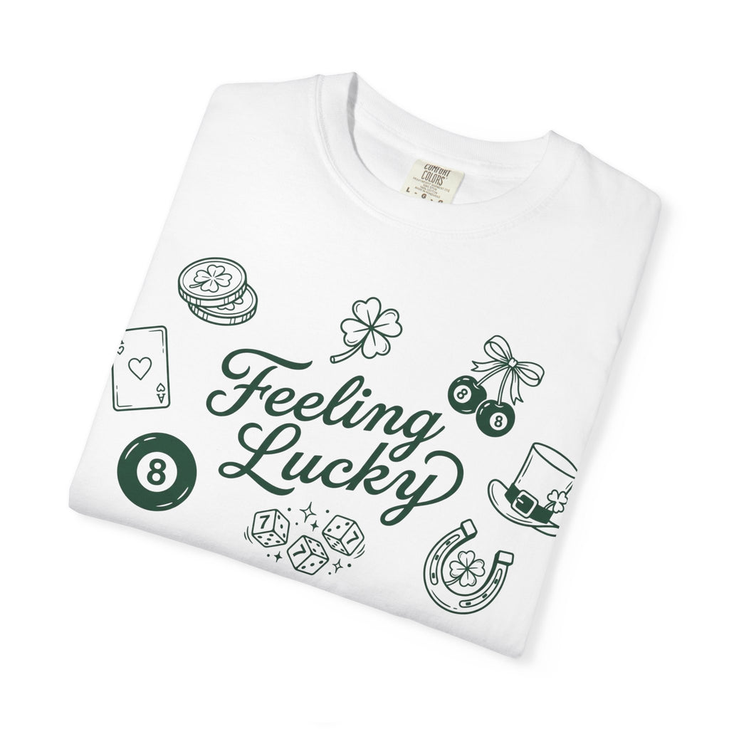 Feeling Lucky Shirt, St Patricks Day Charms Tee, Green Clover Dice Shirt, Lucky Charm Gift