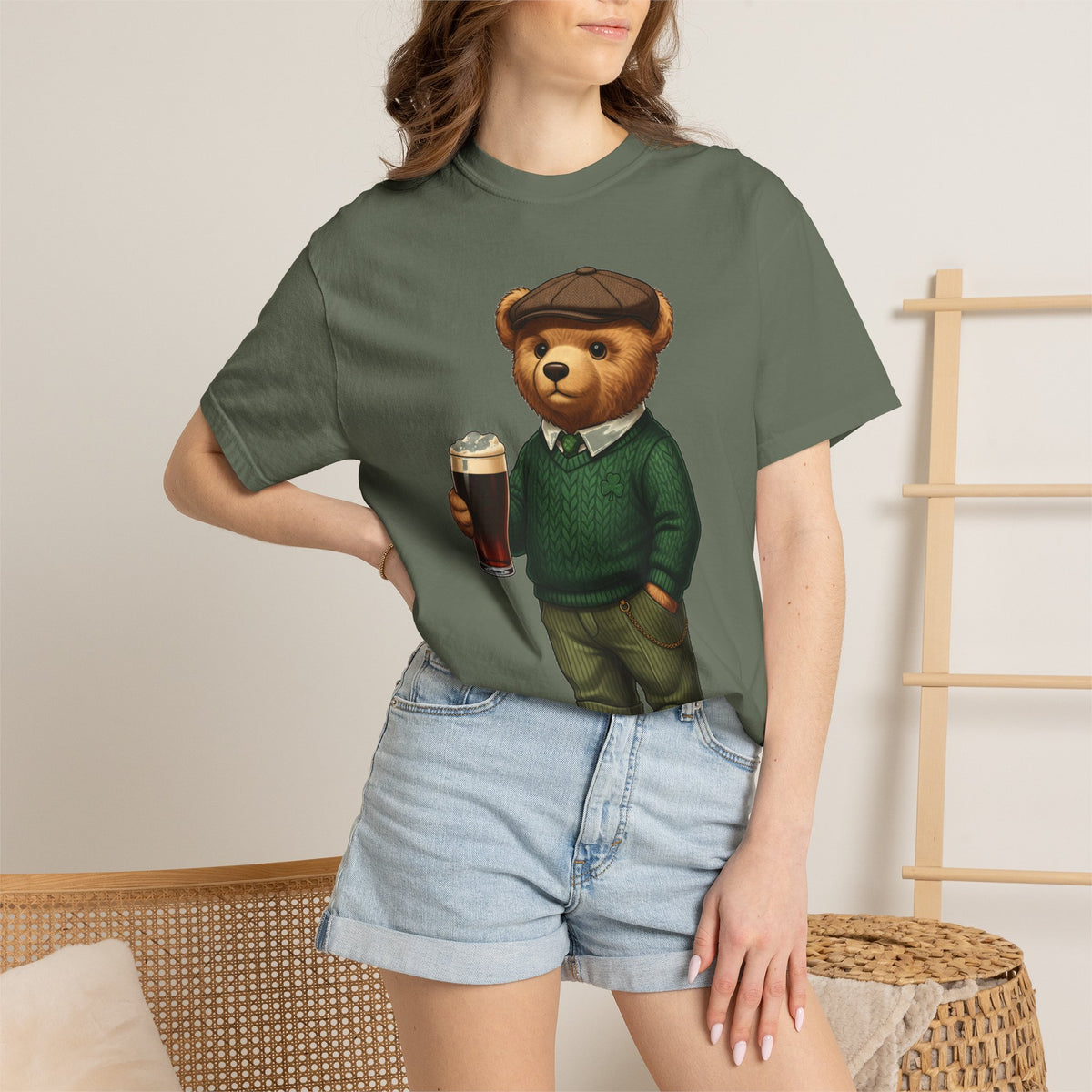 Irish Teddy Bear Pint Shirt, Shamrock Sweater Bear Tee, St Patricks Day Pub Shirt, Irish Gift