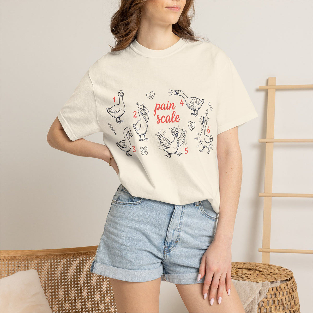 Goose Pain Scale Shirt, Funny Nurse Pain Chart Tee, 1 to 10 Goose Shirt, RN Gift