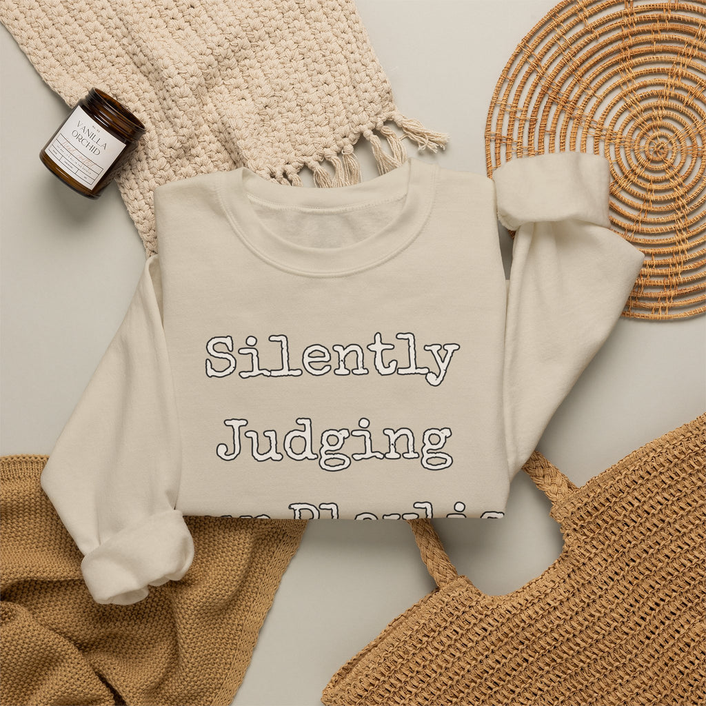 Sarcastic Sweatshirt For Women Silently Judging Your Playlist | Funny Sarcasm Sweatshirt | Sarcastic Quote Sweatshirt | Gift