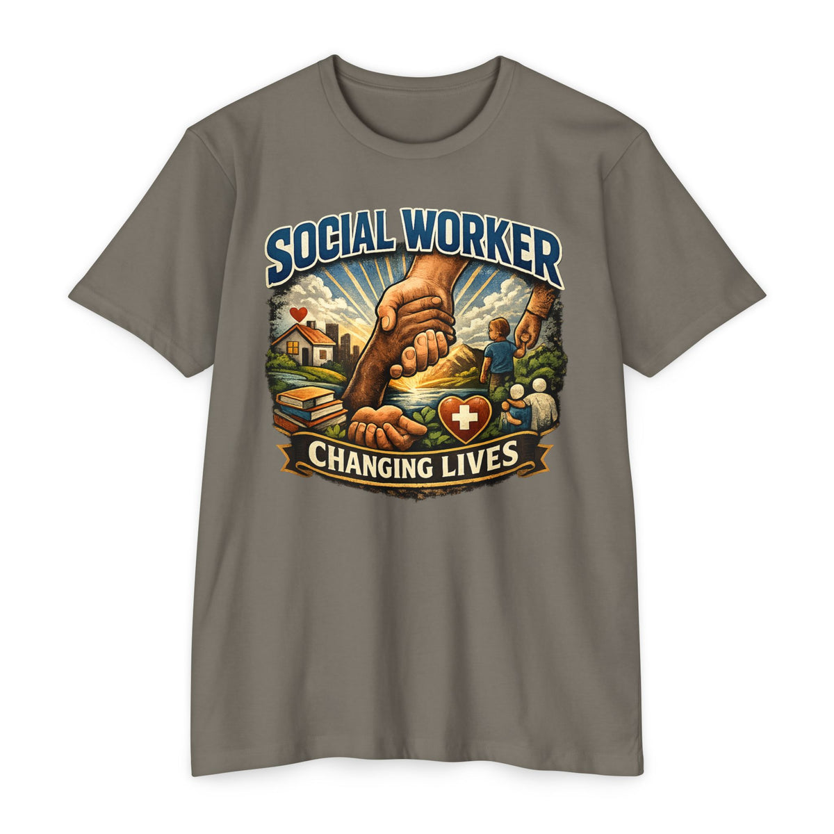 Social Worker T-Shirt — "Changing Lives" Graphic Tee for Caregivers & Advocates