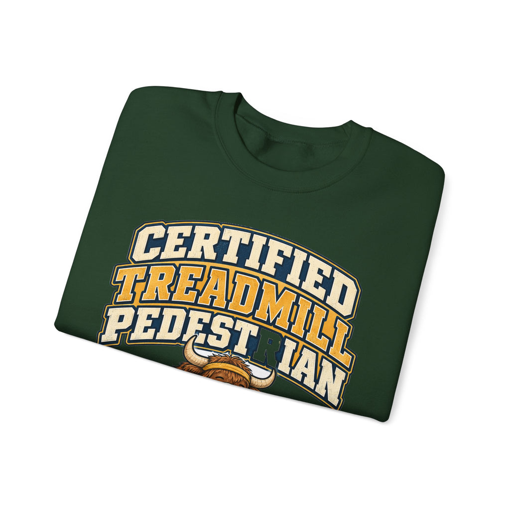 Funny Gym Sweatshirt Certified Treadmill Pedestrian Yak Sweatshirt, Gym Gift For Men Women, Weightlifting Humor Sweatshirt