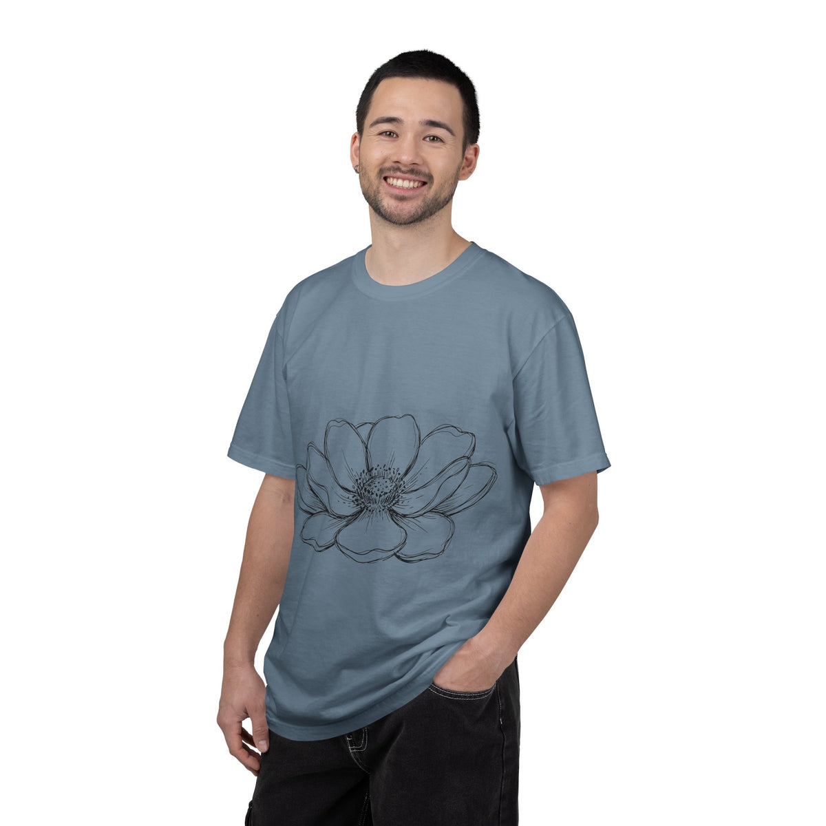 Anemone Flower Line Art Shirt, Minimal Botanical Drawing Tee, Single Bloom Shirt, Plant Lover Gift