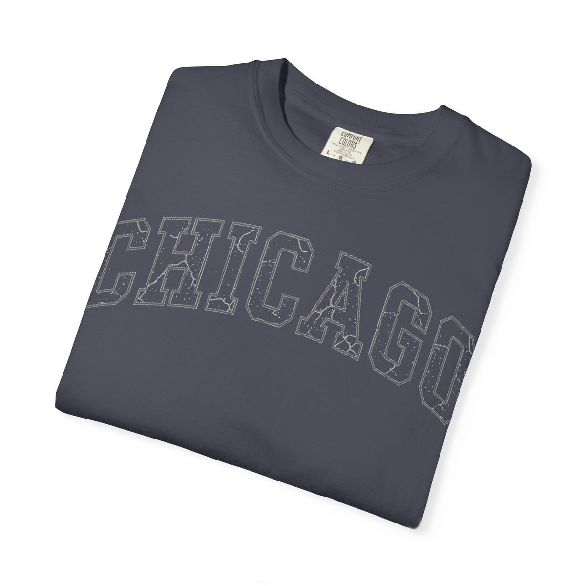 Chicago Outline Varsity Shirt, Minimal Distressed Chicago Tee, Windy City Shirt, Chicago Gift