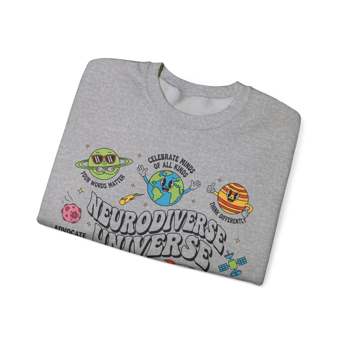 Neurodiverse Universe Sweatshirt, Retro Planets Autism Acceptance Sweatshirt, Special Education Teacher Gift, Neurodiversity Sweatshirt, ADH