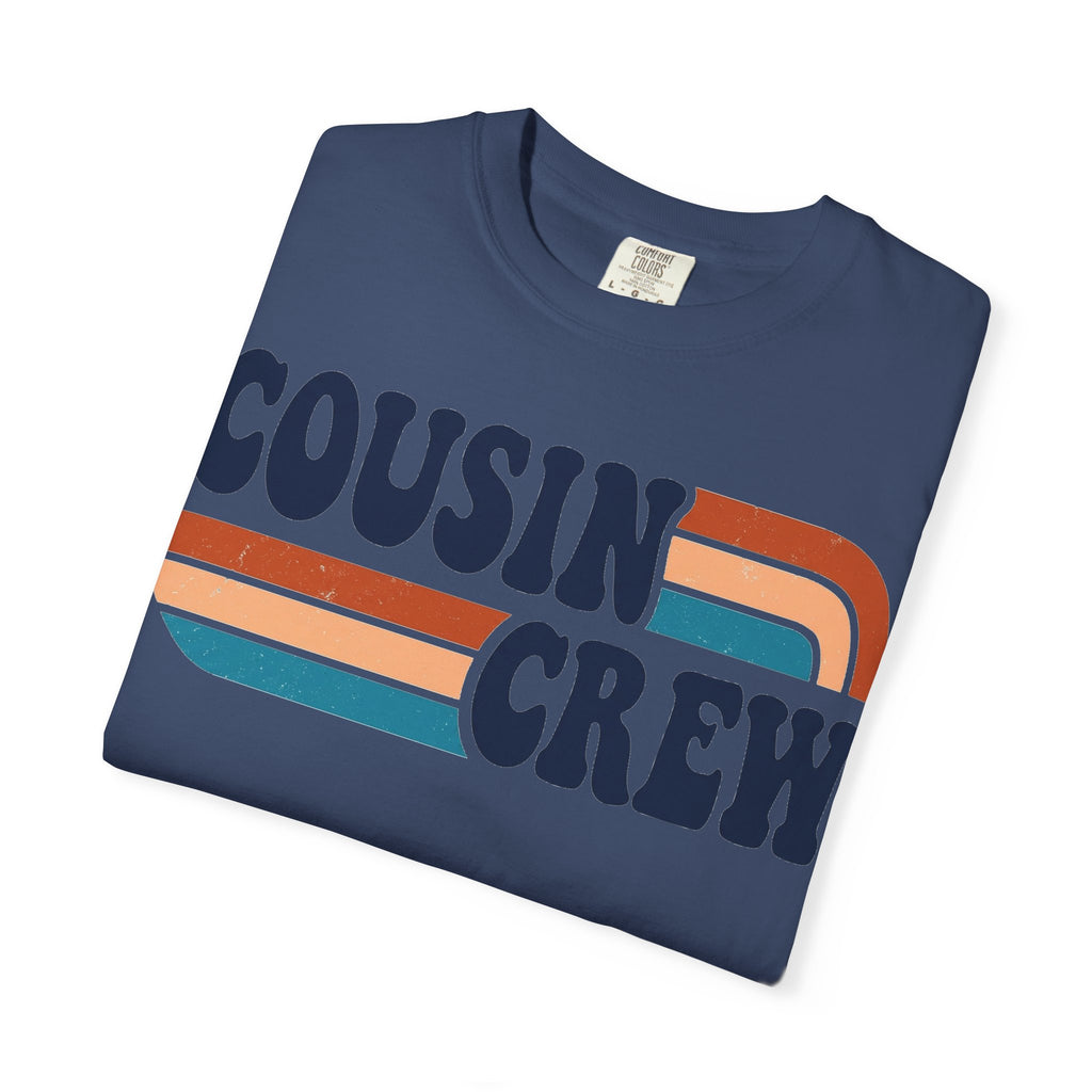 Cousin Crew Rainbow Stripe Shirt, Retro Family Reunion Tee, Matching Cousins Shirt, Family Gift