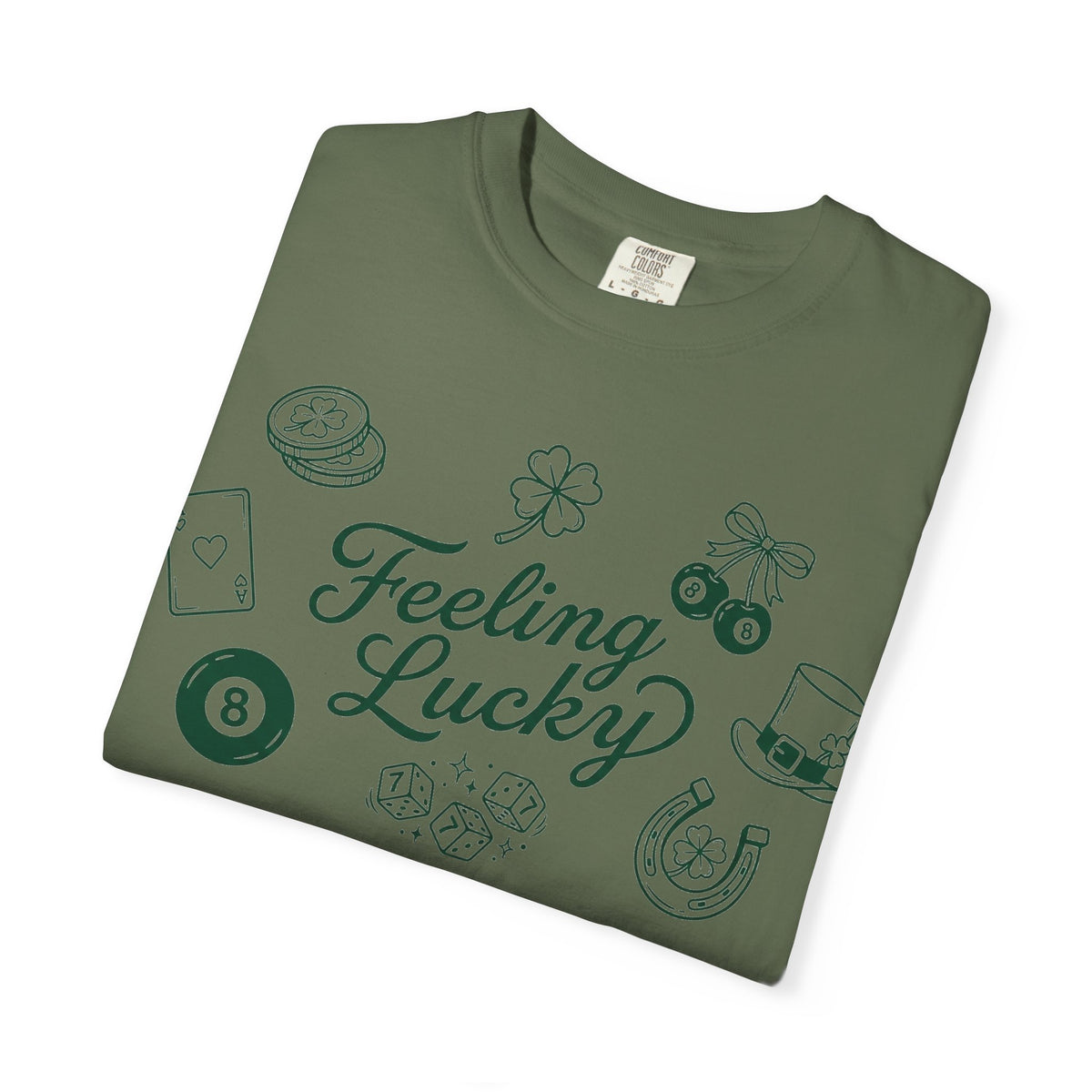 Feeling Lucky Shirt, St Patricks Day Charms Tee, Green Clover Dice Shirt, Lucky Charm Gift