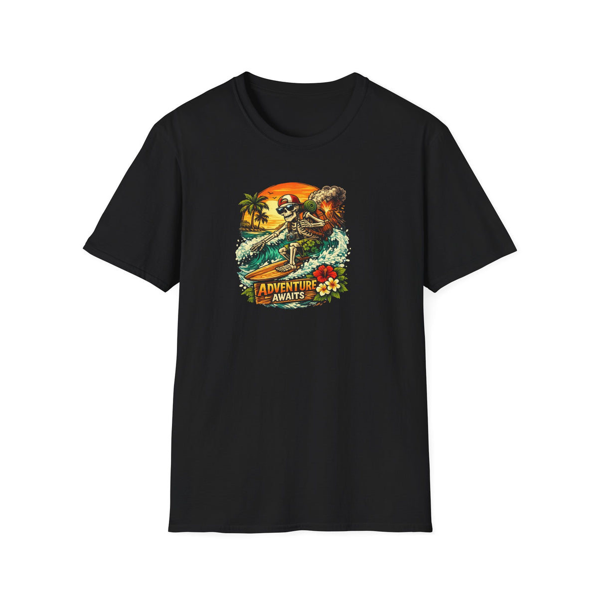 Adventure Awaits Shirt, Retro Dinosaur Outdoor Tee, Explorer Gift