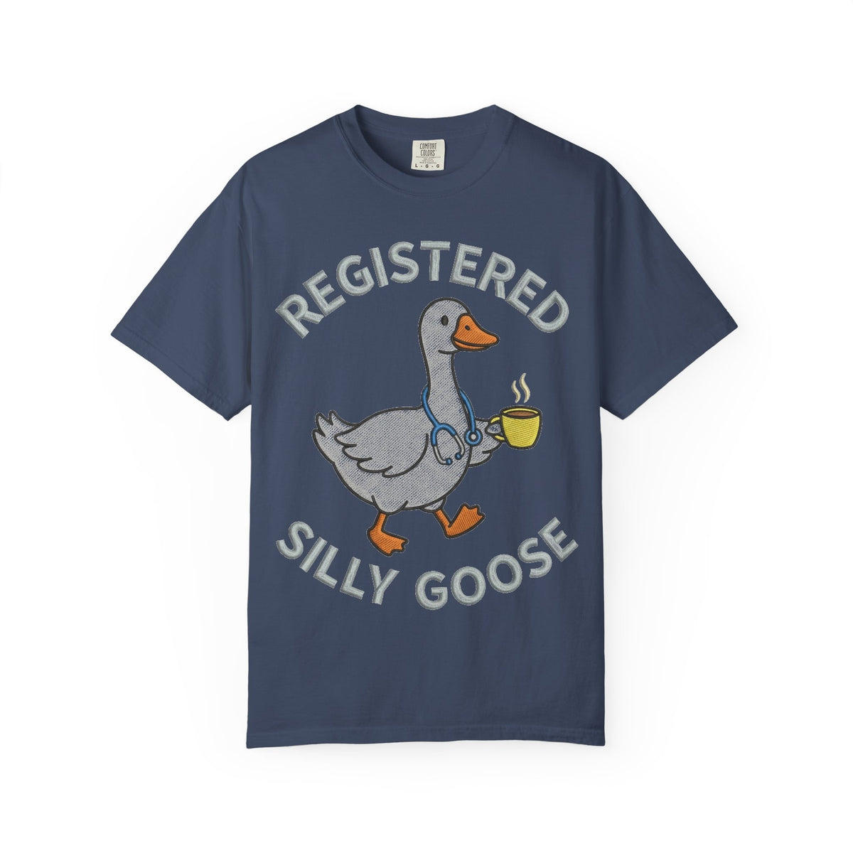 Registered Silly Goose Shirt, Faux Embroidery Nurse Goose Tee, Funny RN Shirt, Nurse Gift
