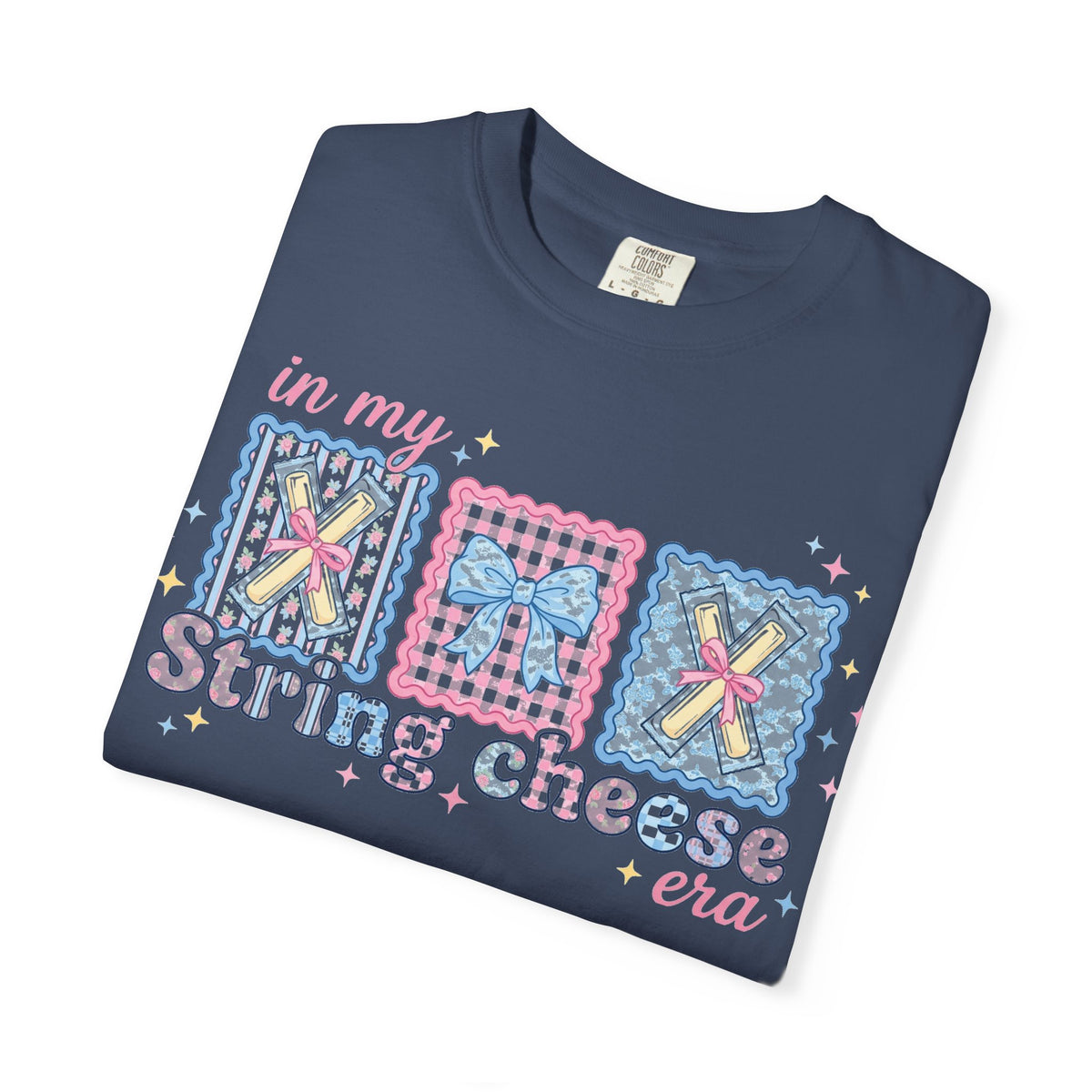 In My String Cheese Era Bow Shirt, Pastel Coquette Snack Tee, Funny Cheese Lover Shirt, Cute Gift