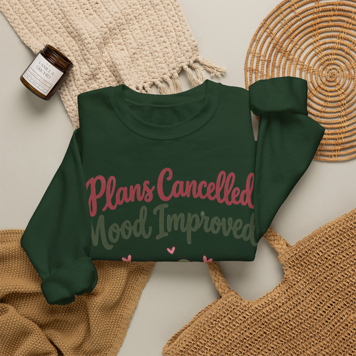 Funny Introvert Sweatshirt Plans Cancelled Mood Improved | Cozy Frog Sweatshirt | Homebody Gift | Antisocial Sweatshirt
