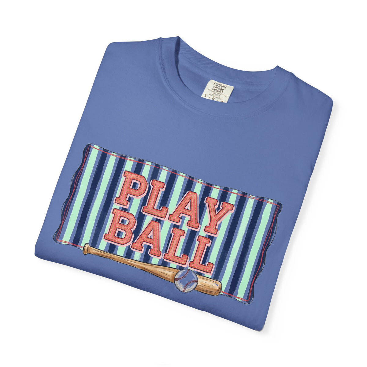 Play Ball Wide Stripe Shirt, Baseball Bat And Ball Tee, Vintage Game Day Shirt, Baseball Mom Gift
