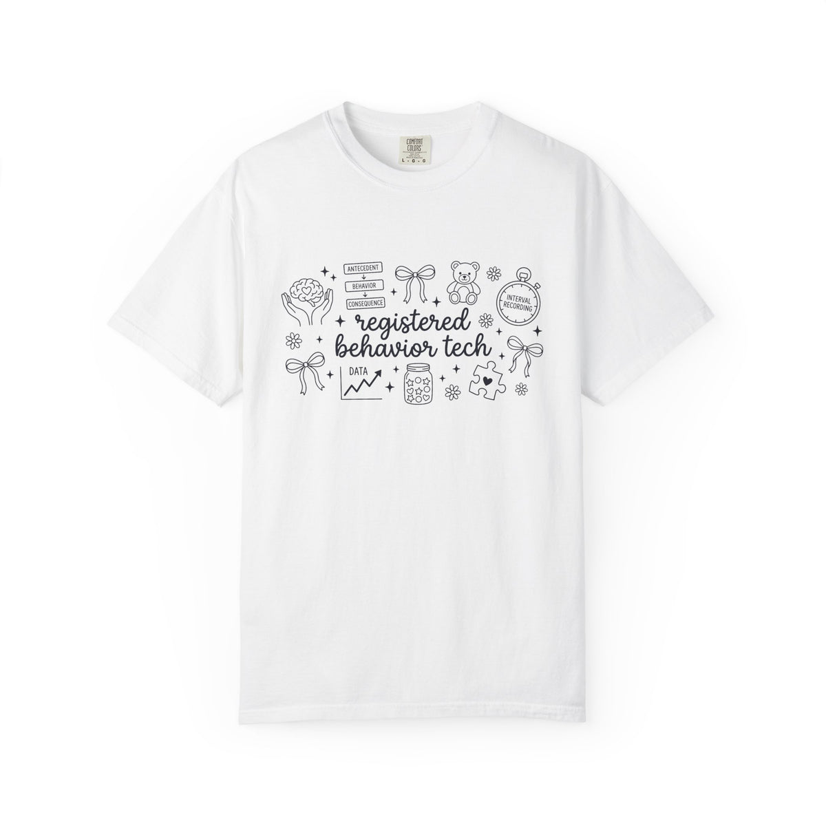 Registered Behavior Tech Doodle Shirt, ABA Data Line Art Tee, RBT Shirt, Behavior Analyst Gift