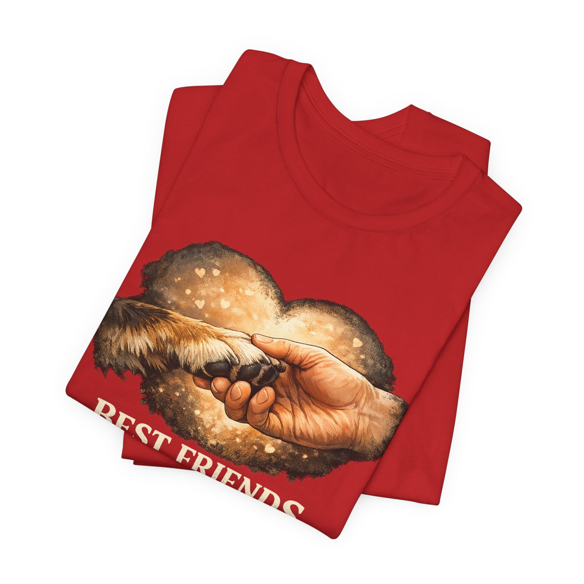 Best Friends Paw & Human T-Shirt — "Best Friends" Pet Lover Tee