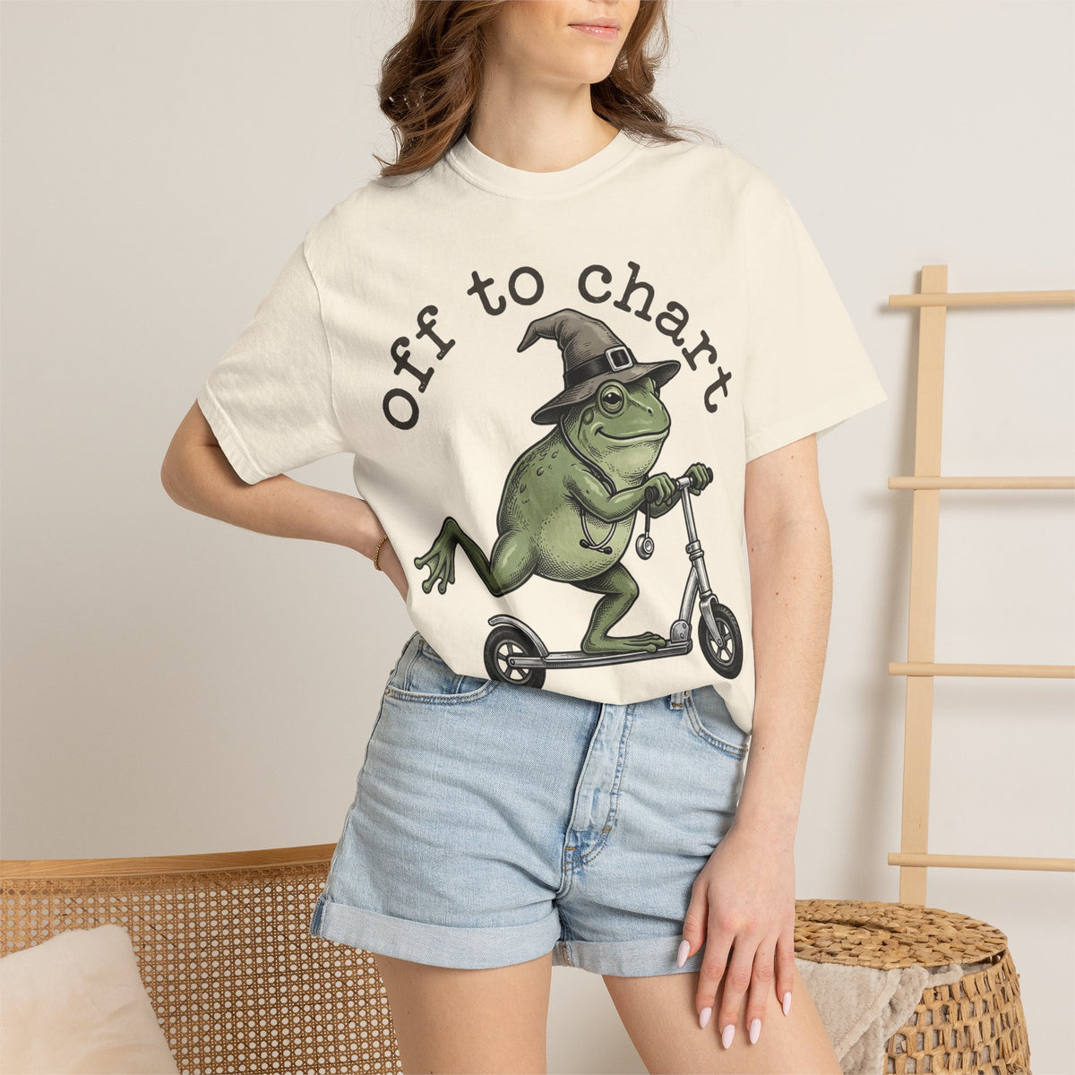 Off To Chart Etched Frog Shirt, Vintage Nurse Frog Scooter Tee, Charting Humor Shirt, RN Gift