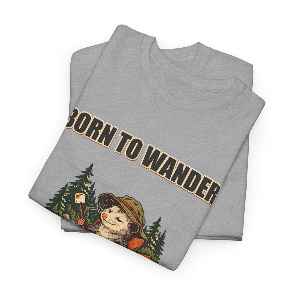 Born to Wander, Packed to Snack – Camping Opossum T-Shirt