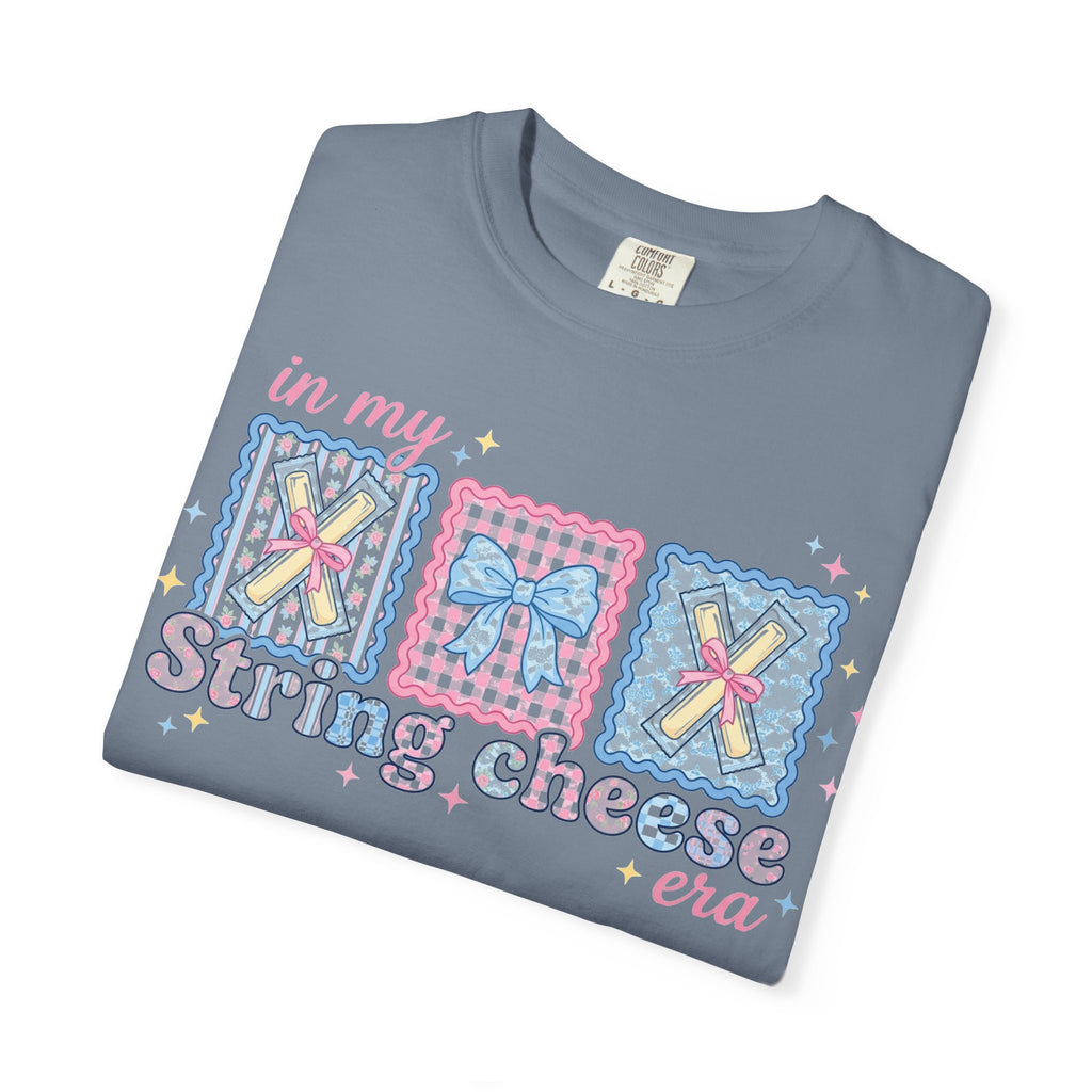 In My String Cheese Era Bow Shirt, Pastel Coquette Snack Tee, Funny Cheese Lover Shirt, Cute Gift