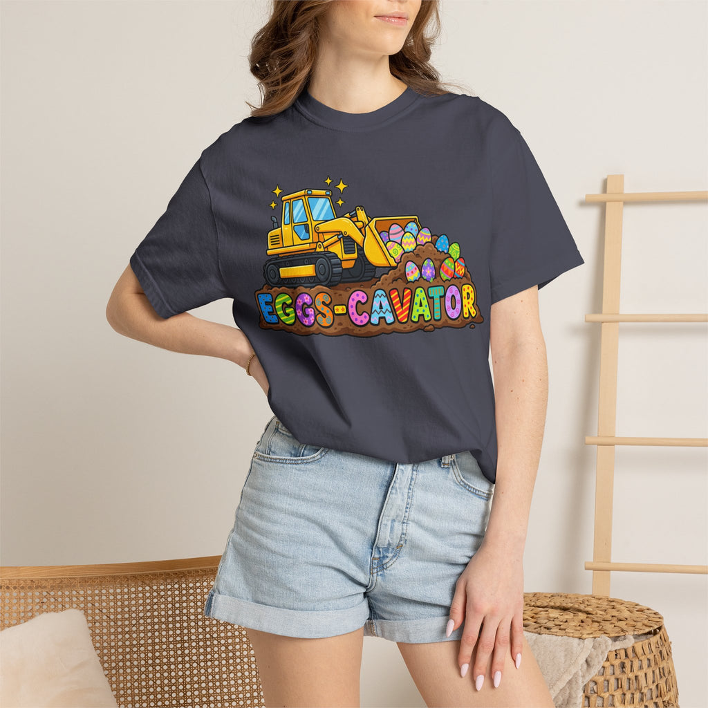 Eggs-Cavator Shirt, Funny Easter Digger Tee, Construction Easter Egg Shirt, Toddler Boy Easter Gift