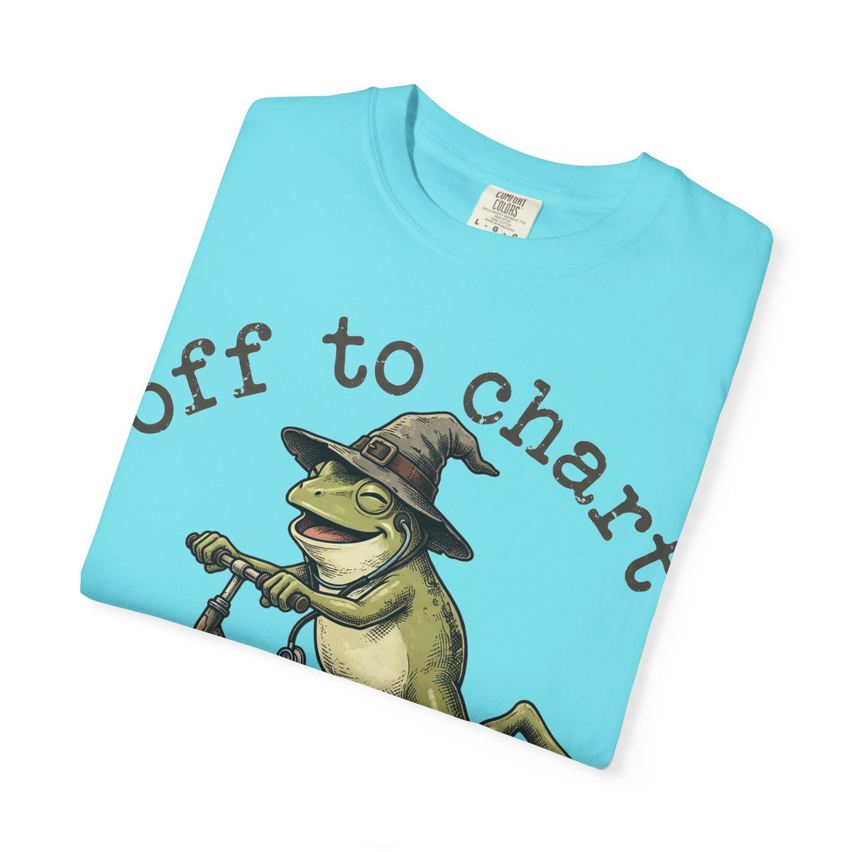 Off To Chart Grinning Frog Shirt, Nurse Frog Scooter Tee, Funny Charting Shirt, RN Gift