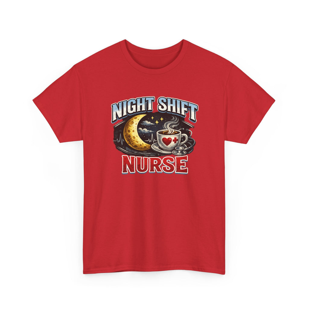 Night Shift Nurse T‑Shirt - Cute Moon & Coffee Graphic Tee for Nurses