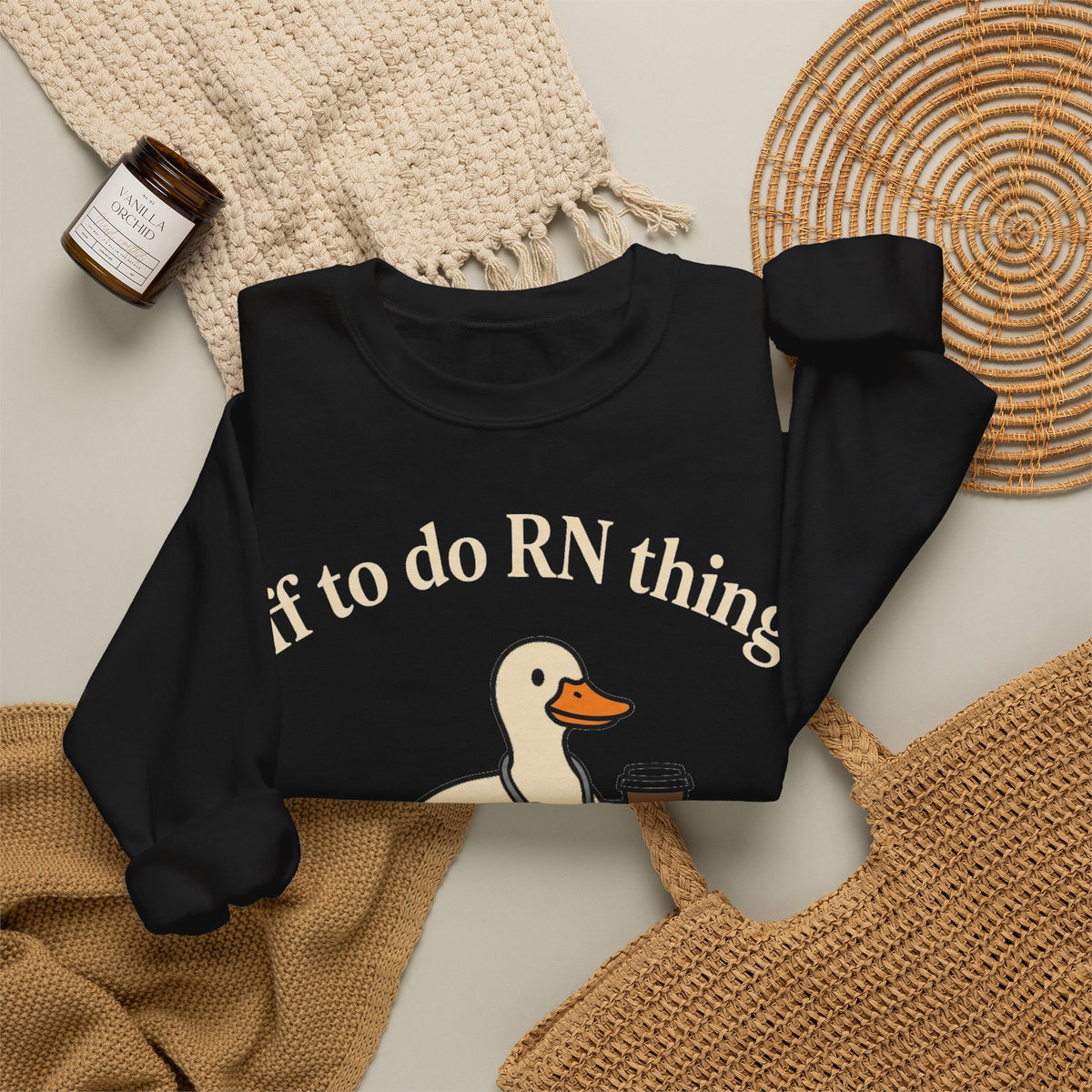 Off To Do RN Things Duck Sweatshirt, Funny Nurse Duck Coffee Sweatshirt, Registered Nurse Gift, Cute Nursing Student Sweatshirt, RN Humor Sw