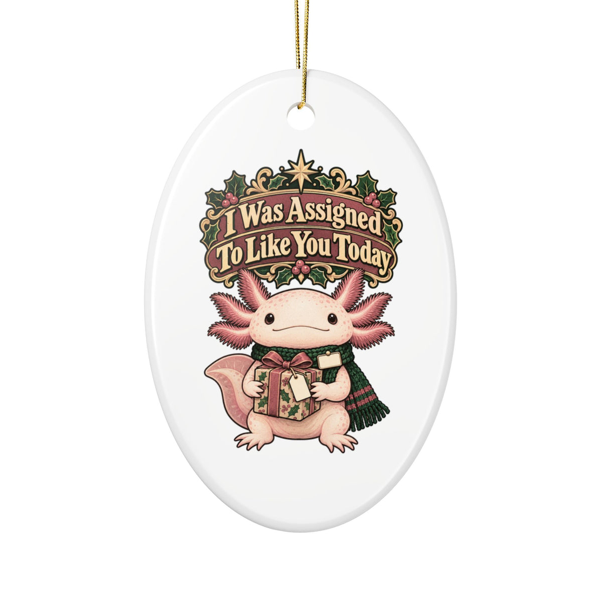 I Was Assigned To Like You Today Ornament, Funny Coworker Christmas Gift, Secret Santa Stocking Stuffer, Ceramic Christmas Ornament 2026
