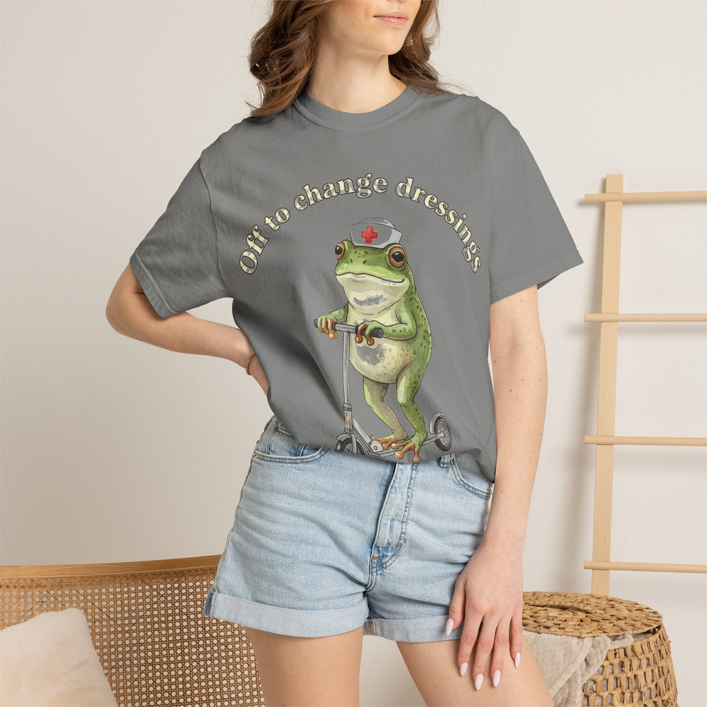 Off To Change Dressings Shirt, Funny Nurse Frog Scooter Tee, Wound Care Nurse Shirt, RN Gift