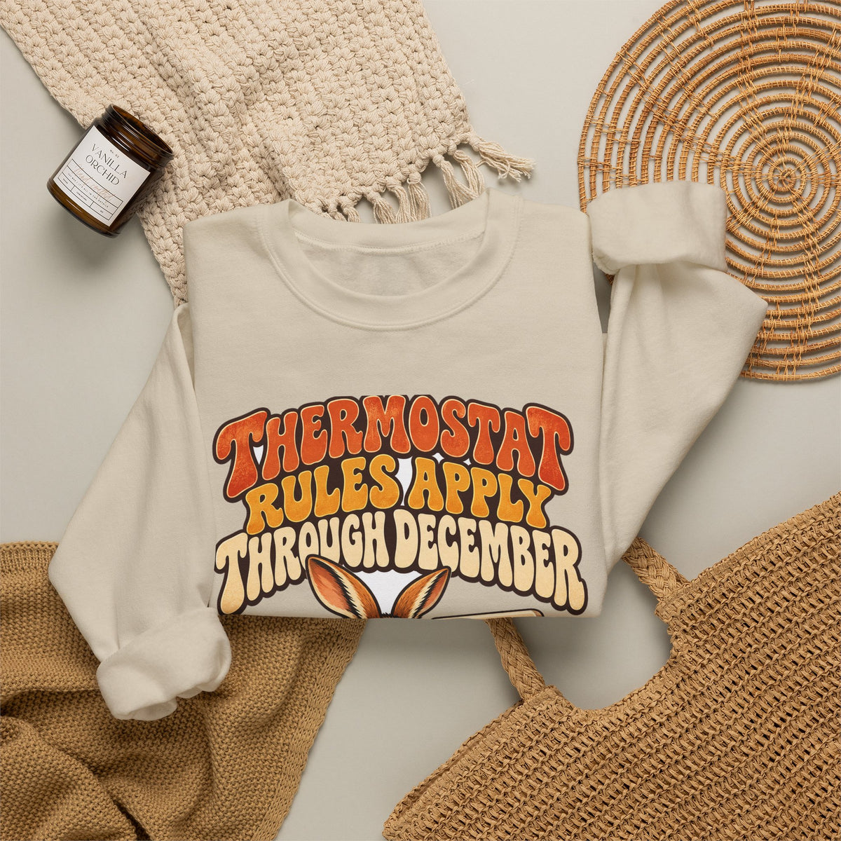 Funny Dad Christmas Gift Thermostat Rules Apply Through December Sweatshirt, Dad Humor Tee, Gift for Dad Husband Father
