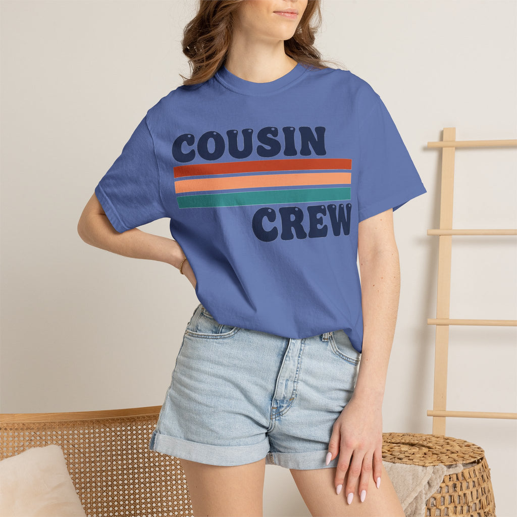 Cousin Crew Stacked Stripe Shirt, Vintage Stripe Family Tee, Matching Cousin Shirt, Reunion Gift