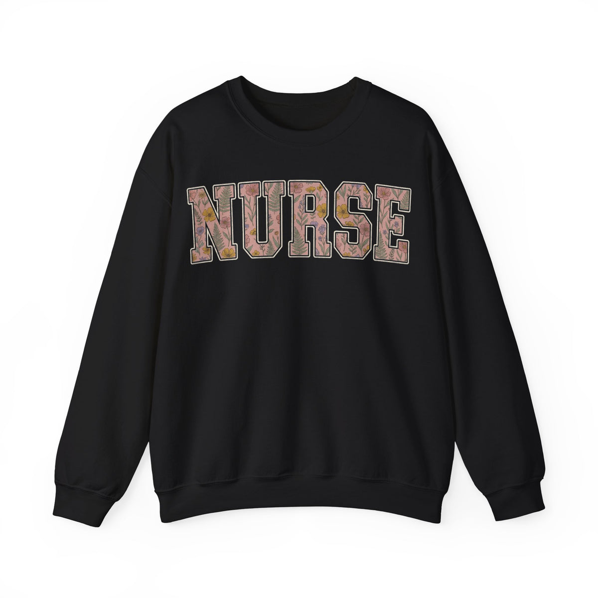 Nurse Sweatshirt Floral Varsity Letters, Boho Wildflower Nurse Sweatshirt, Cottagecore Nurse Gift, Nurse Week Sweatshirt, Nursing Graduation
