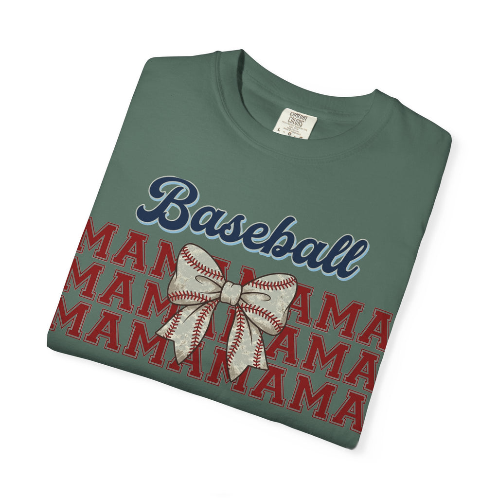 Baseball Mama Shirt, Stacked Varsity Mama Tee, Baseball Bow Mom Shirt, Game Day Baseball Mom Gift