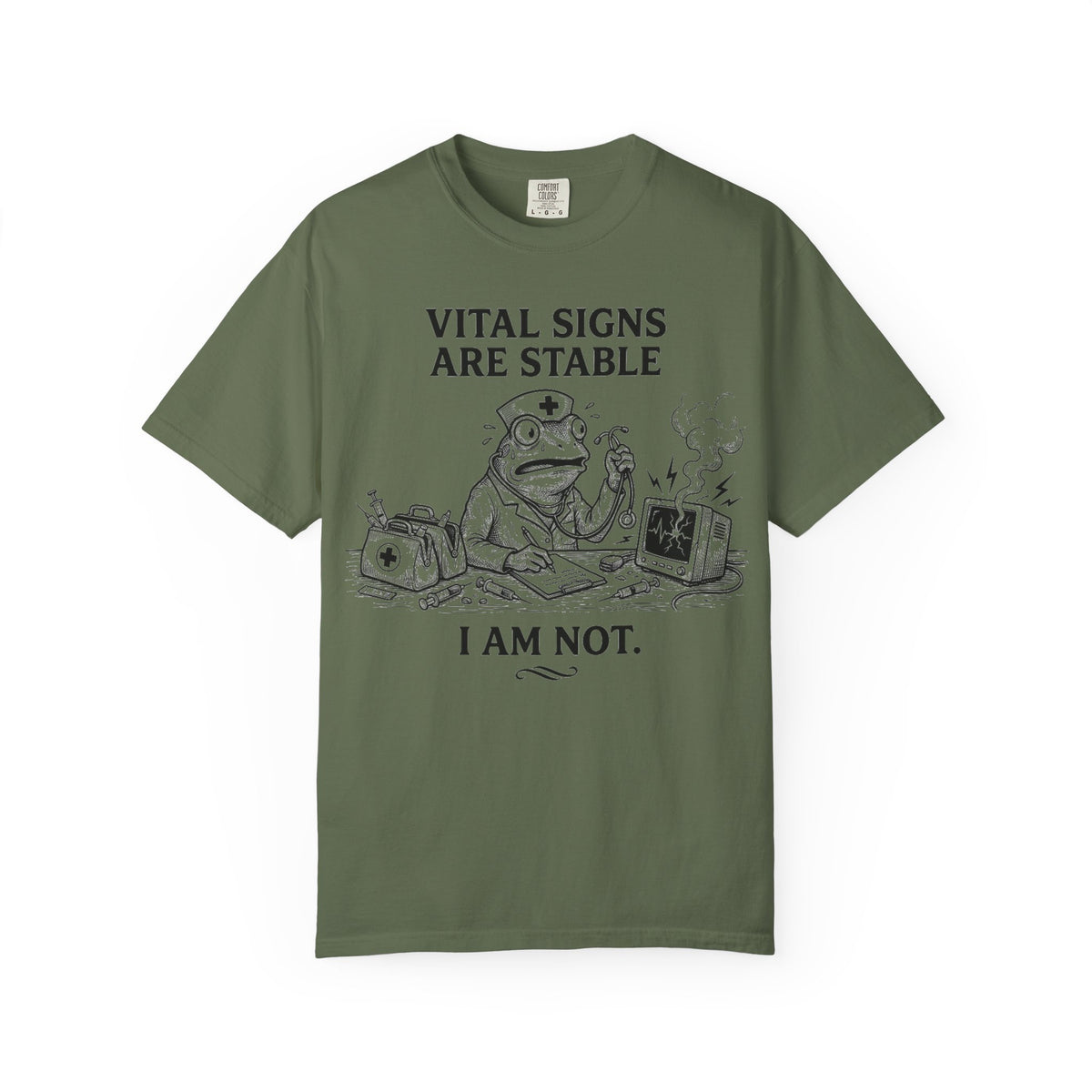 Vital Signs Are Stable I Am Not Shirt, Funny Nurse Frog Tee, Burnt Out RN Shirt, Night Shift Gift