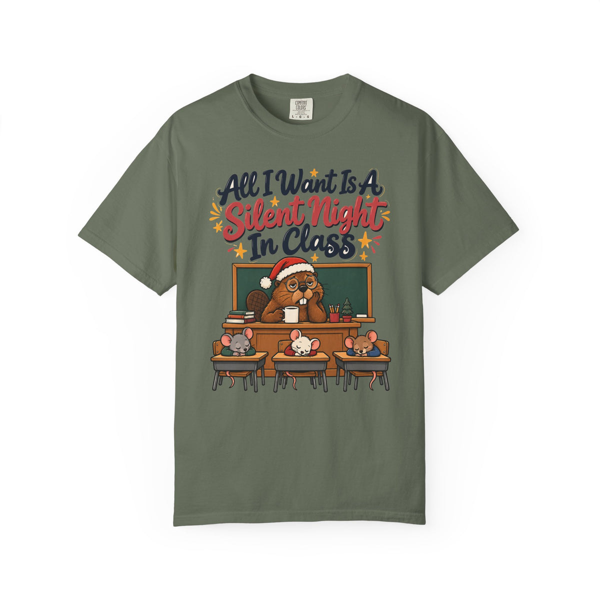 Funny Teacher Gift All I Want Is A Silent Night In Class Ornament Mug Shirt Christmas Gift from Student Beaver