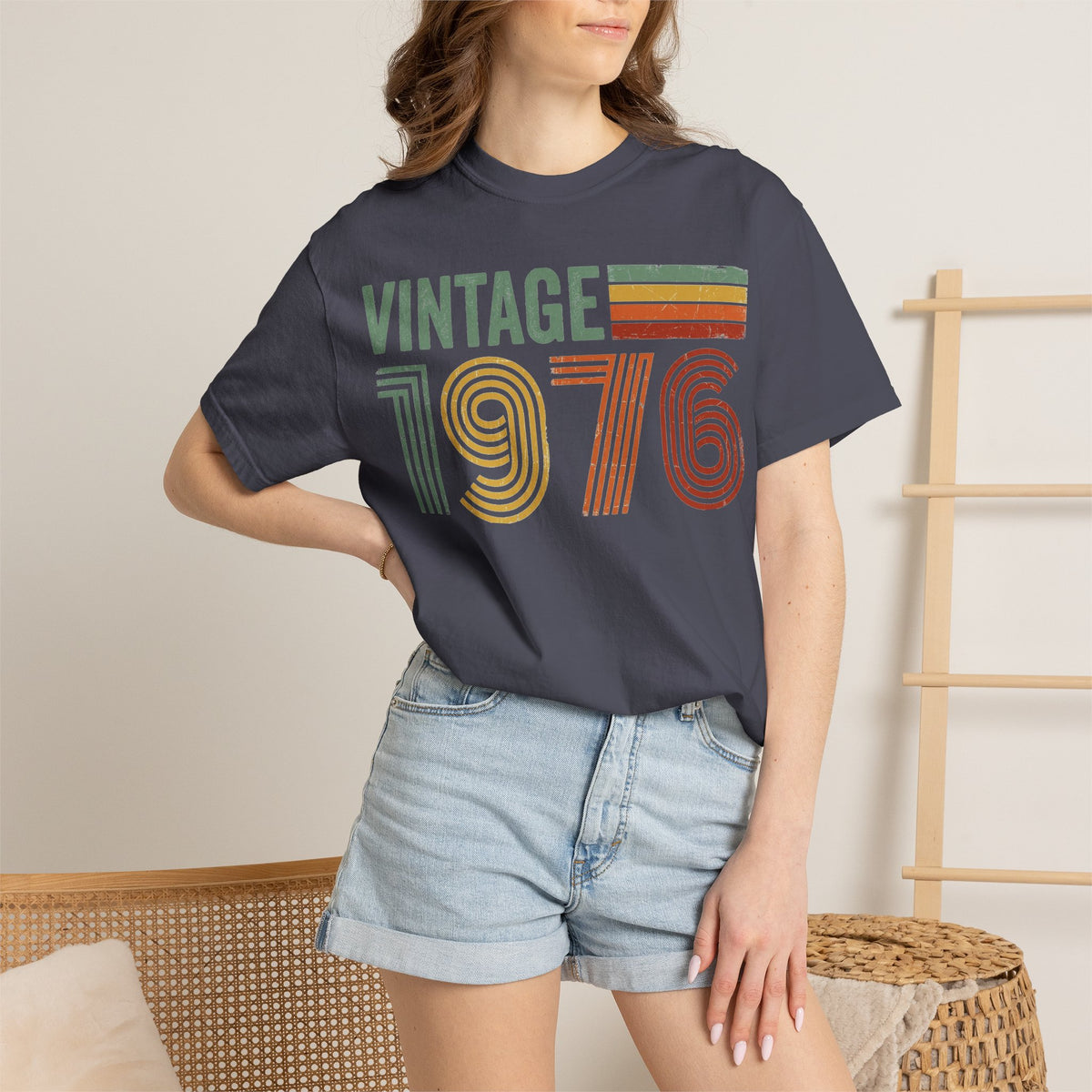 Vintage 1976 Shirt, Retro Stripe 50th Birthday Tee, Born In 1976 Shirt, Birthday Gift
