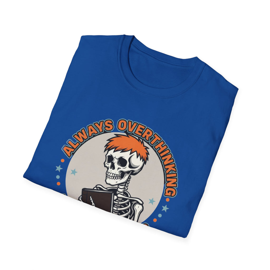Always Overthinking Anxiety Riders T-Shirt — Retro Skull Graphic Tee for Anxious Overthinkers