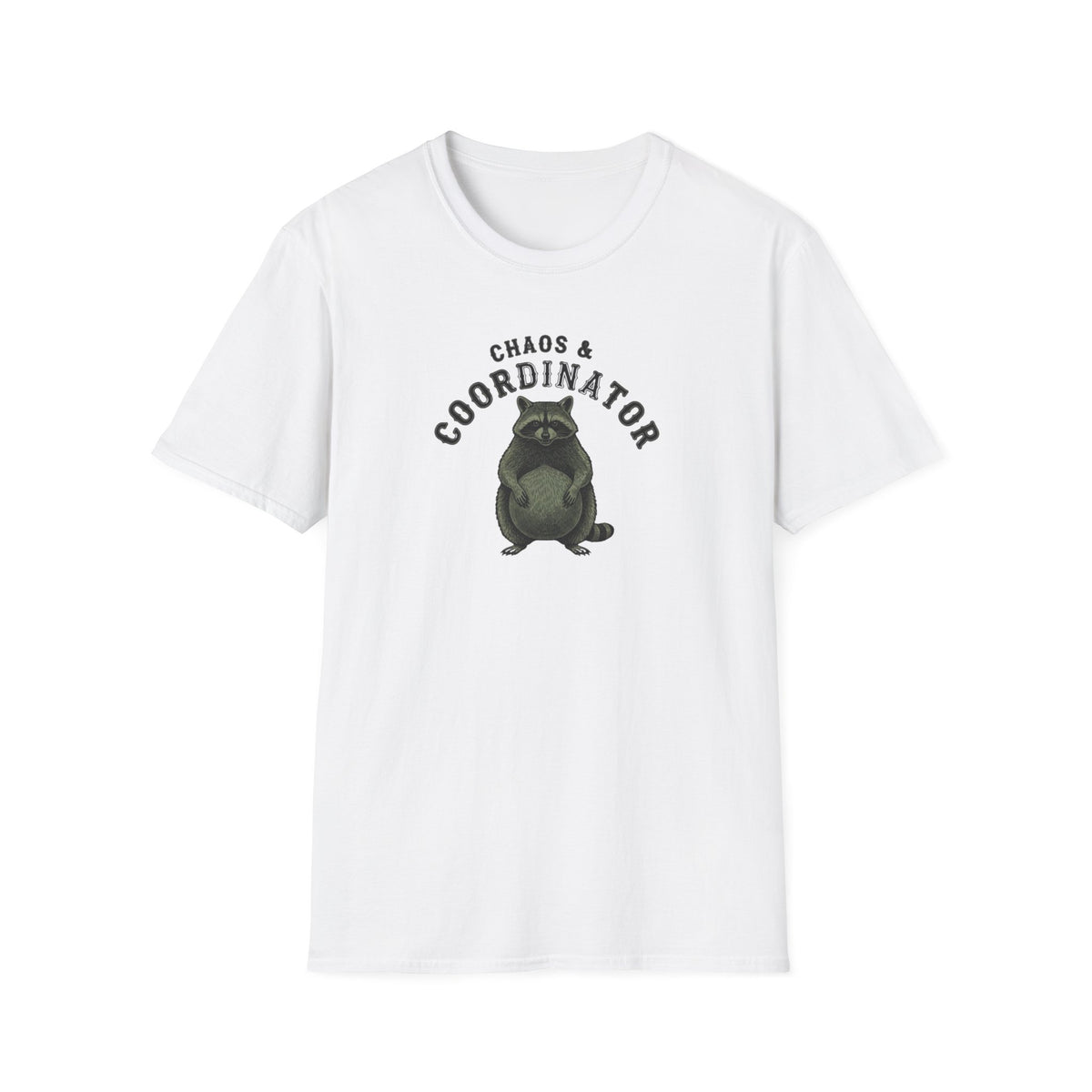 Chaos Coordinator T-Shirt — Funny Raccoon Graphic Tee