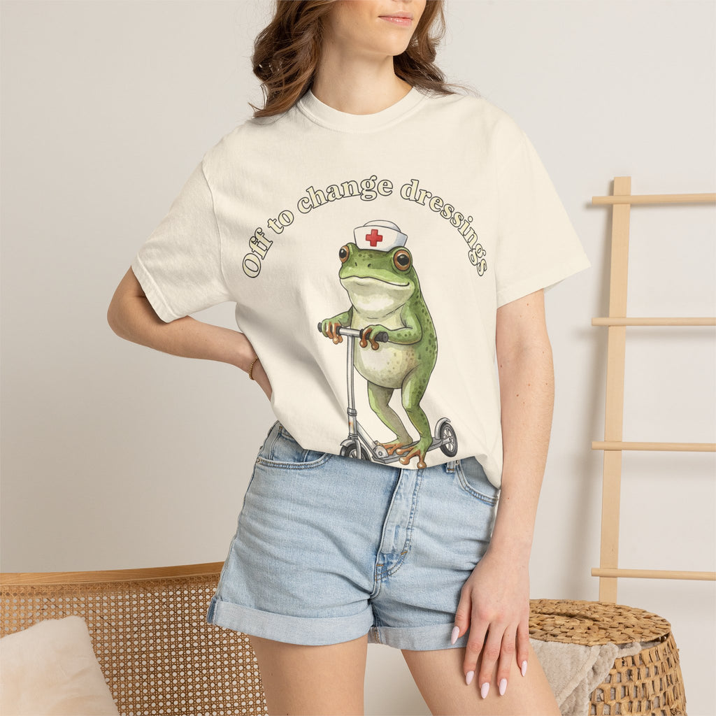 Off To Change Dressings Shirt, Funny Nurse Frog Scooter Tee, Wound Care Nurse Shirt, RN Gift