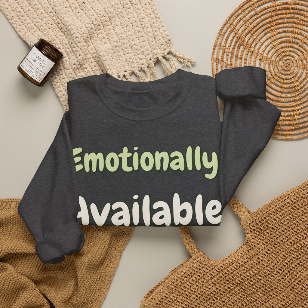 Funny Quote Sweatshirt For Women Emotionally Available For Snacks | Funny Sarcasm Sweatshirt | Sarcastic Quote Sweatshirt | Gift