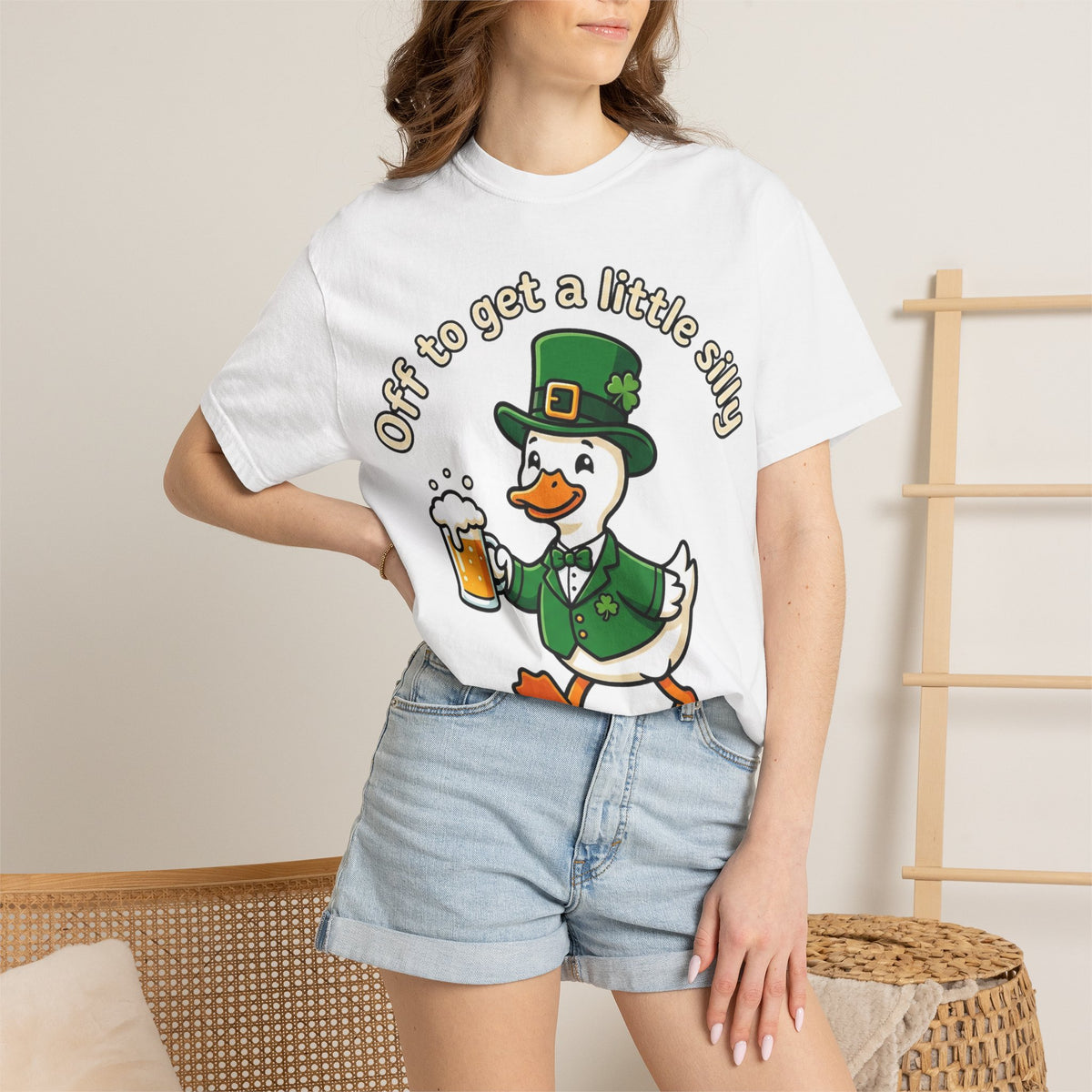 Off To Get A Little Silly Bold Shirt, Leprechaun Duck Beer Tee, Funny St Patricks Day Shirt, Irish Gift