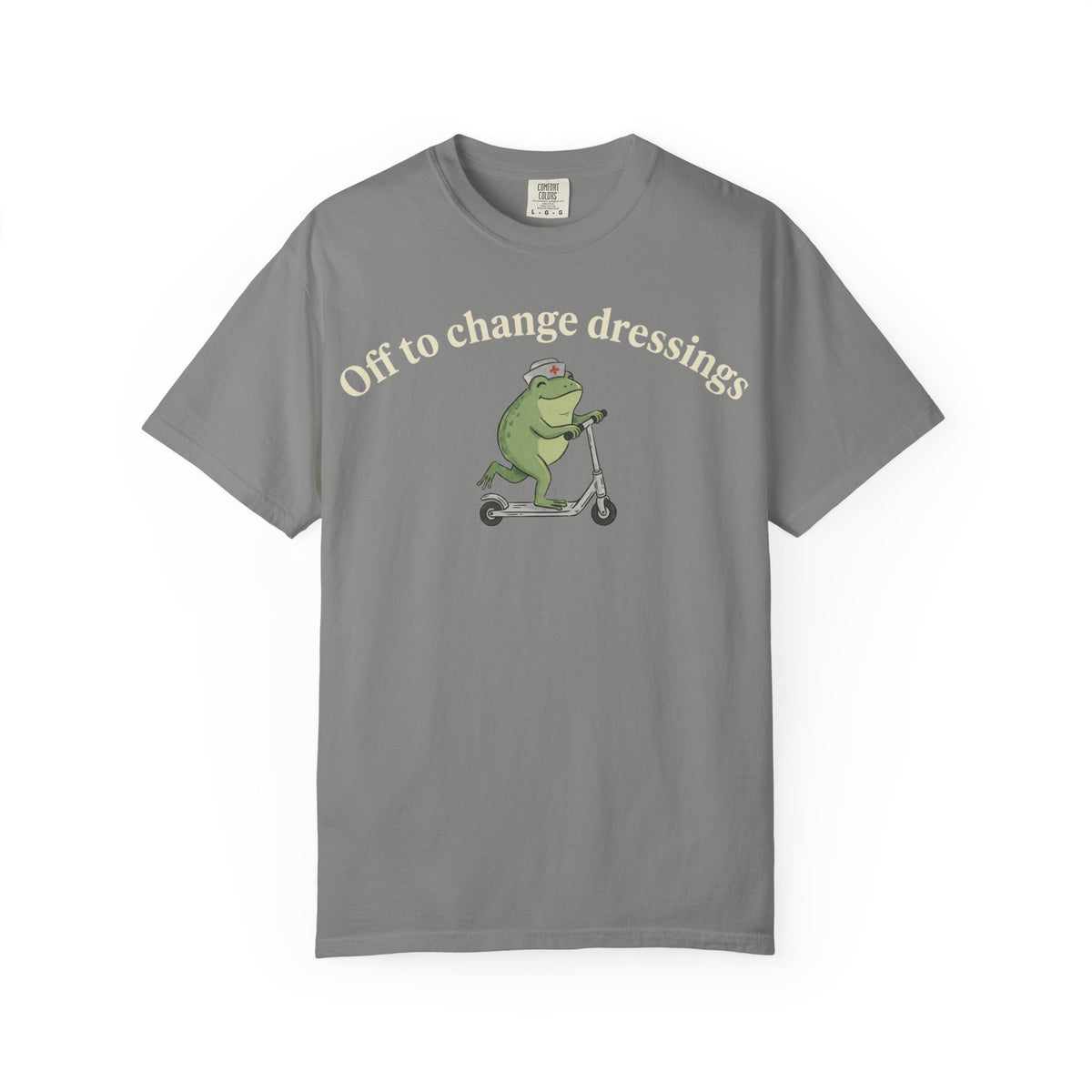 Off To Change Dressings Wide Shirt, Nurse Frog On A Scooter Tee, Funny Wound Care Shirt, RN Gift