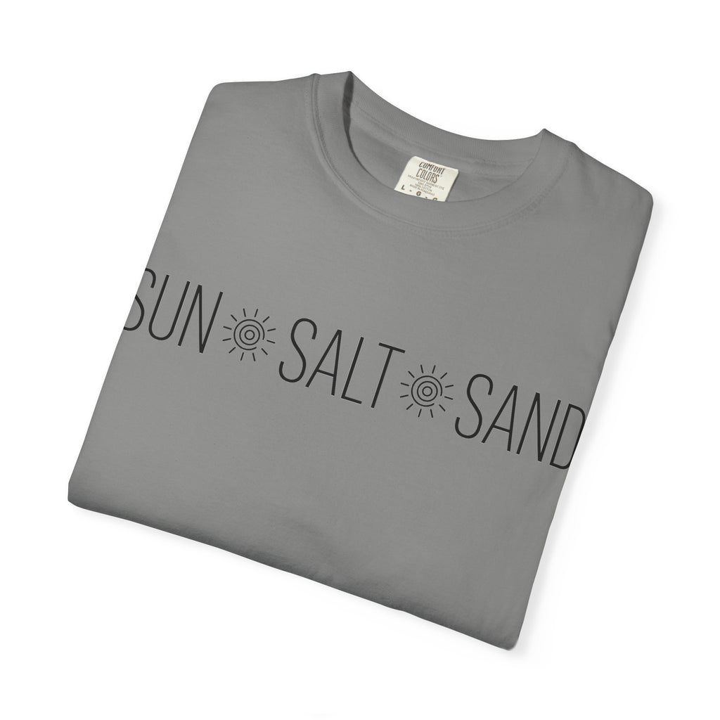 Sun Salt Sand Shirt, Minimal Coastal Typography Tee, Simple Beach Shirt, Summer Gift