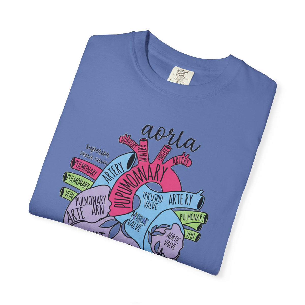 Labelled Heart Anatomy Shirt, Pastel Cardiac Diagram Tee, Nursing School Shirt, Cardiology Gift