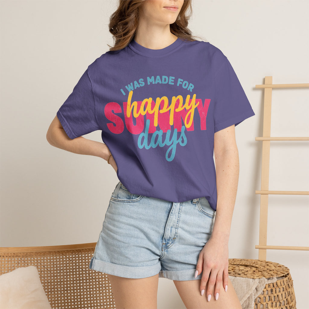 I Was Made For Happy Sunny Days Pastel Shirt, Soft Retro Summer Tee, Beach Vacation Shirt, Summer Gift