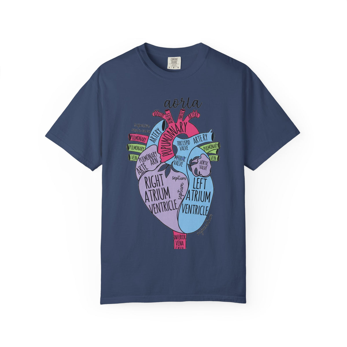Labelled Heart Anatomy Shirt, Pastel Cardiac Diagram Tee, Nursing School Shirt, Cardiology Gift