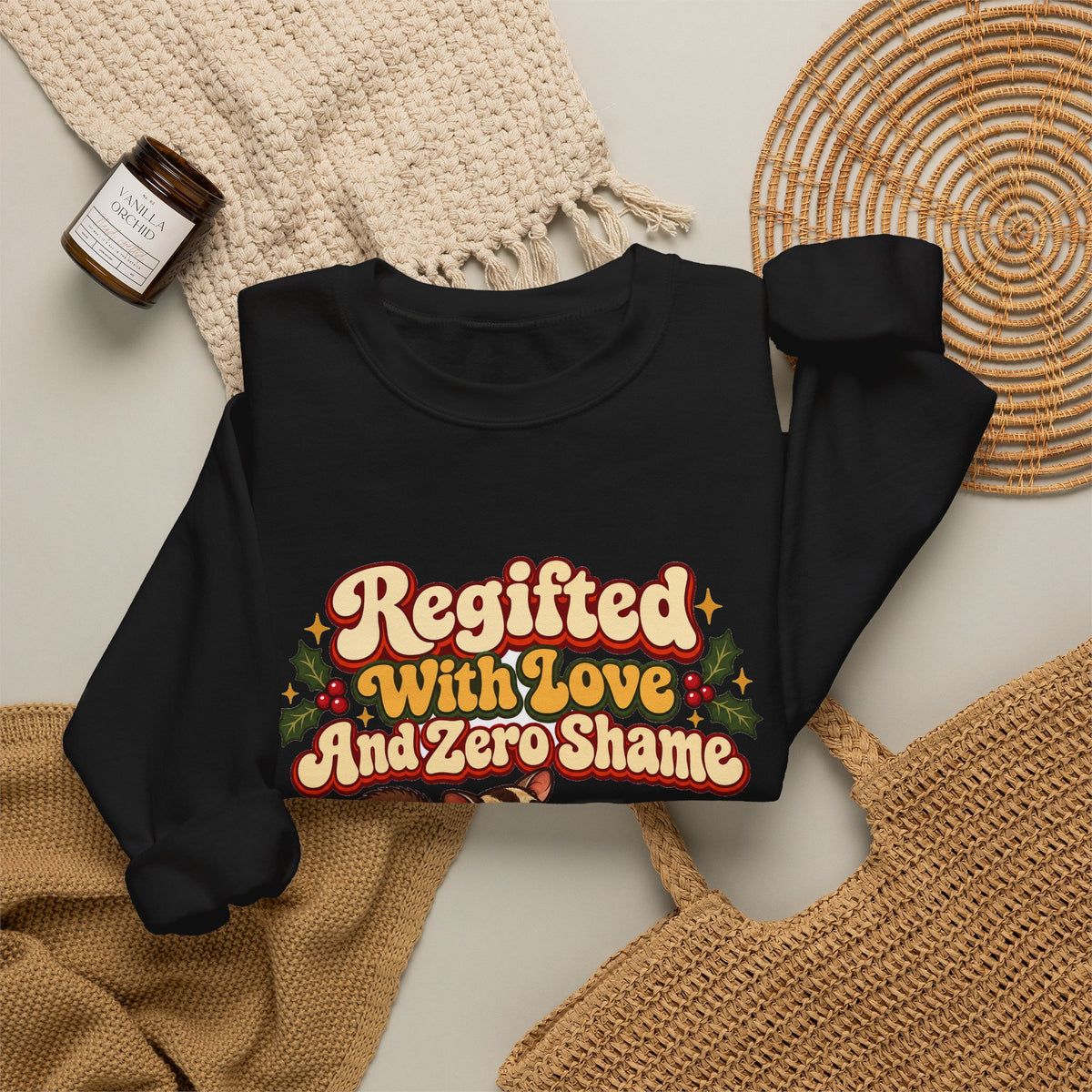 Funny White Elephant Sweatshirt Regifted With Love And Zero Shame Shirt, Funny Holiday Gift Tee, Christmas Gift Idea