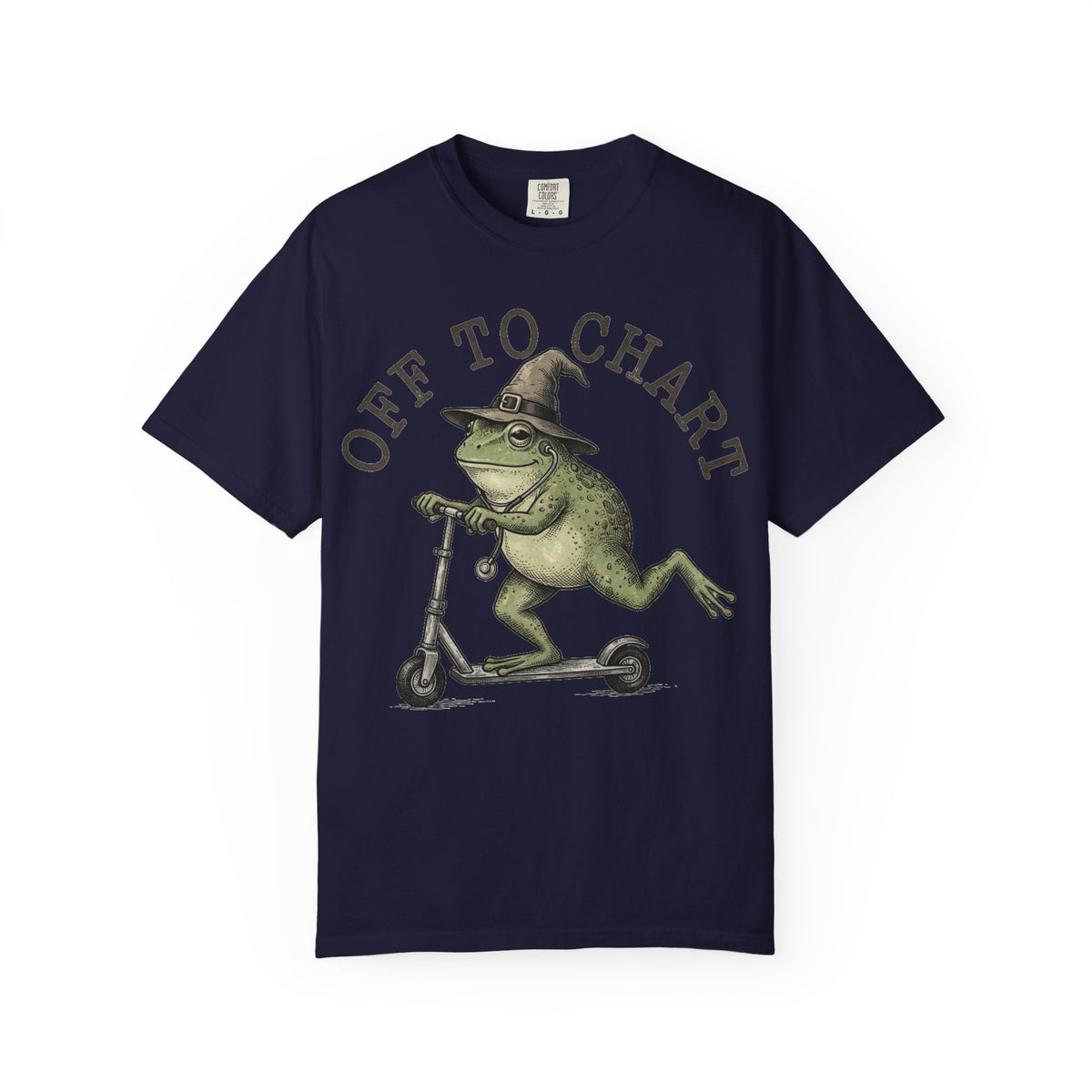 Off To Chart Bold Shirt, Engraved Frog Nurse Scooter Tee, Funny Night Shift Shirt, Nurse Gift