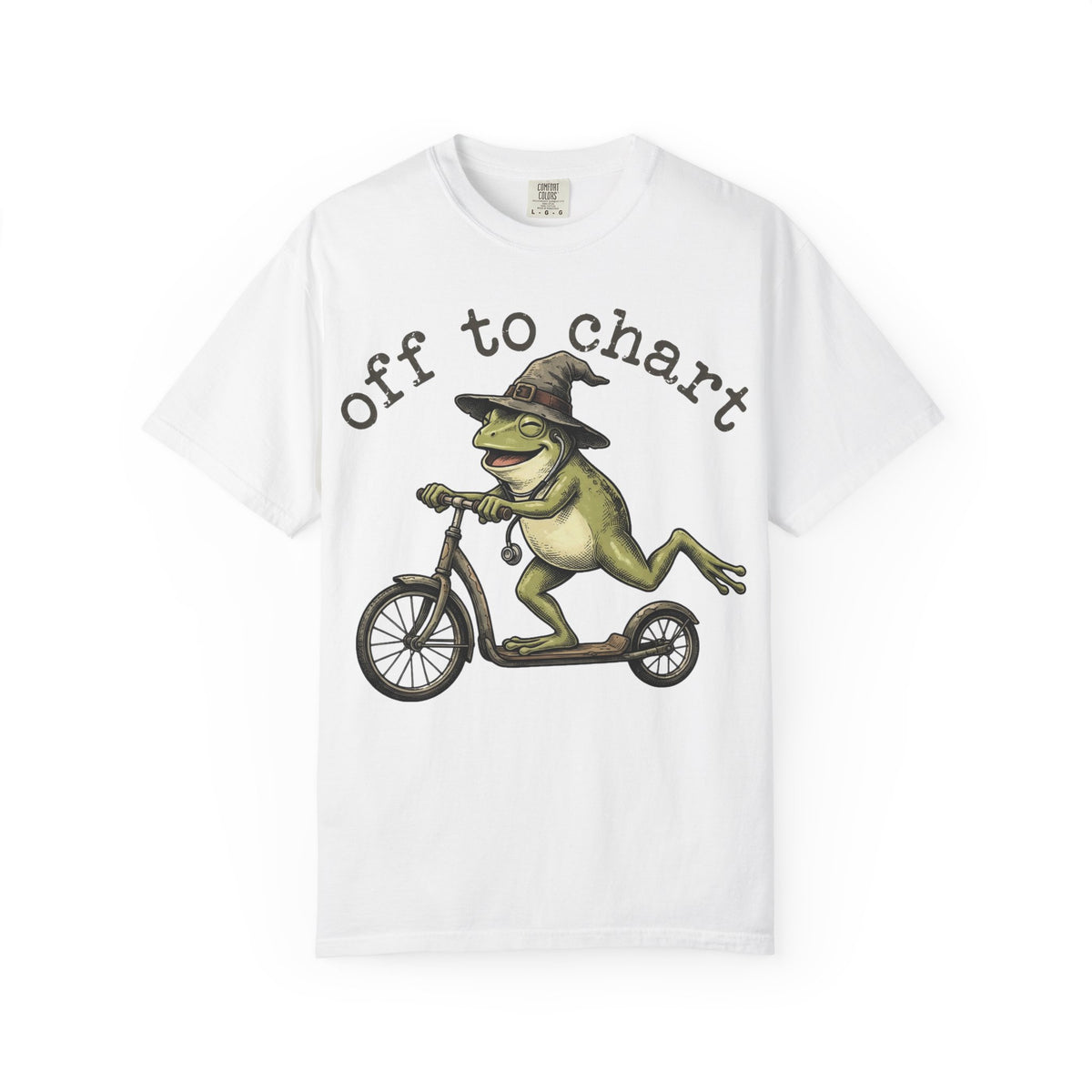 Off To Chart Grinning Frog Shirt, Nurse Frog Scooter Tee, Funny Charting Shirt, RN Gift