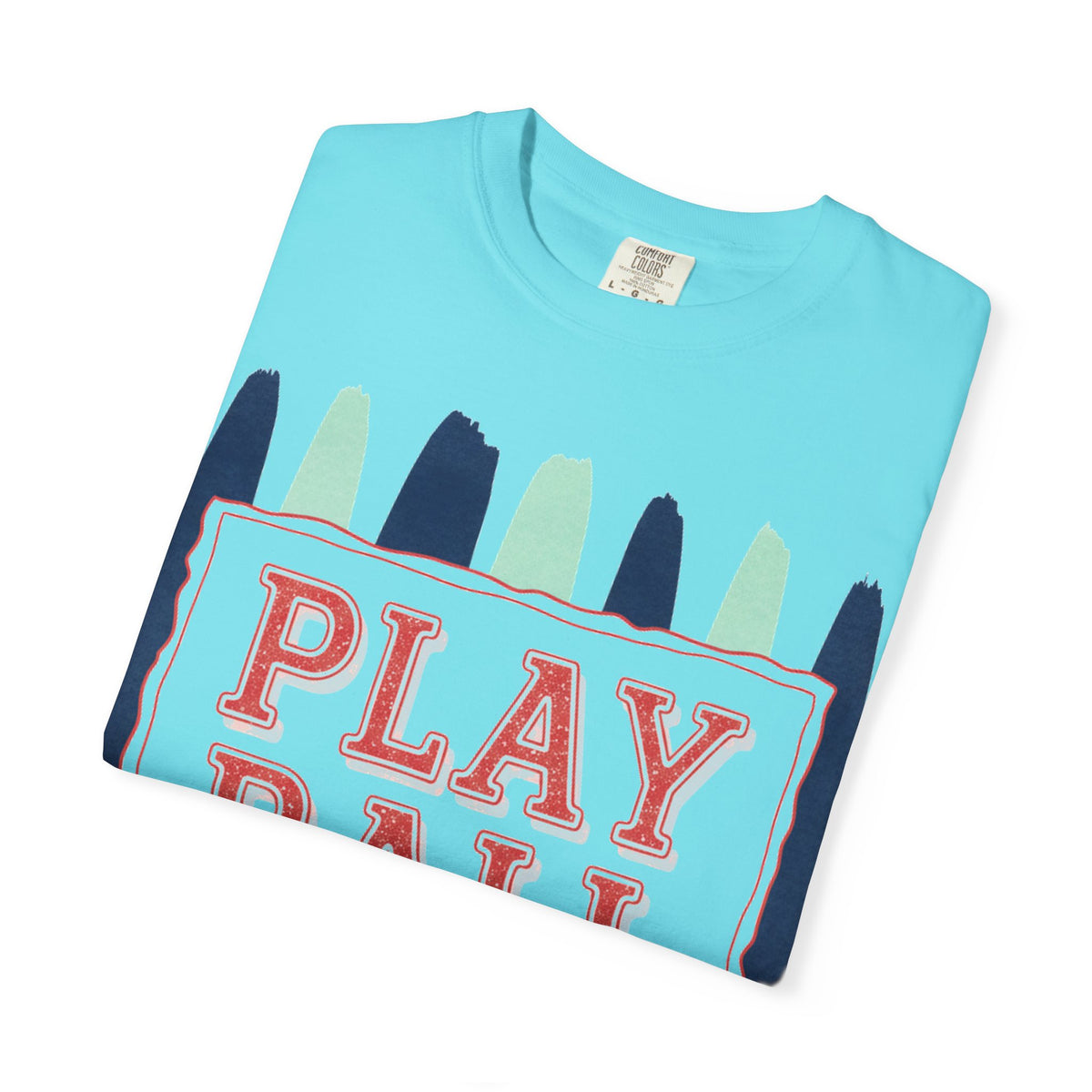 Play Ball Tall Stripe Shirt, Painted Baseball Panel Tee, Game Day Baseball Shirt, Sports Mom Gift